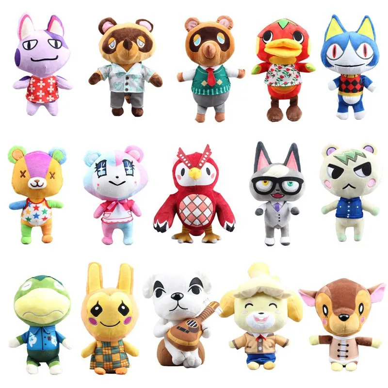 

28-33cm Animal Crossing Plush Stuffed Animal Doll Anime KK Tom Judy Isabelle Plush Cartoon Cute Wolf Plush Kids Party Gift