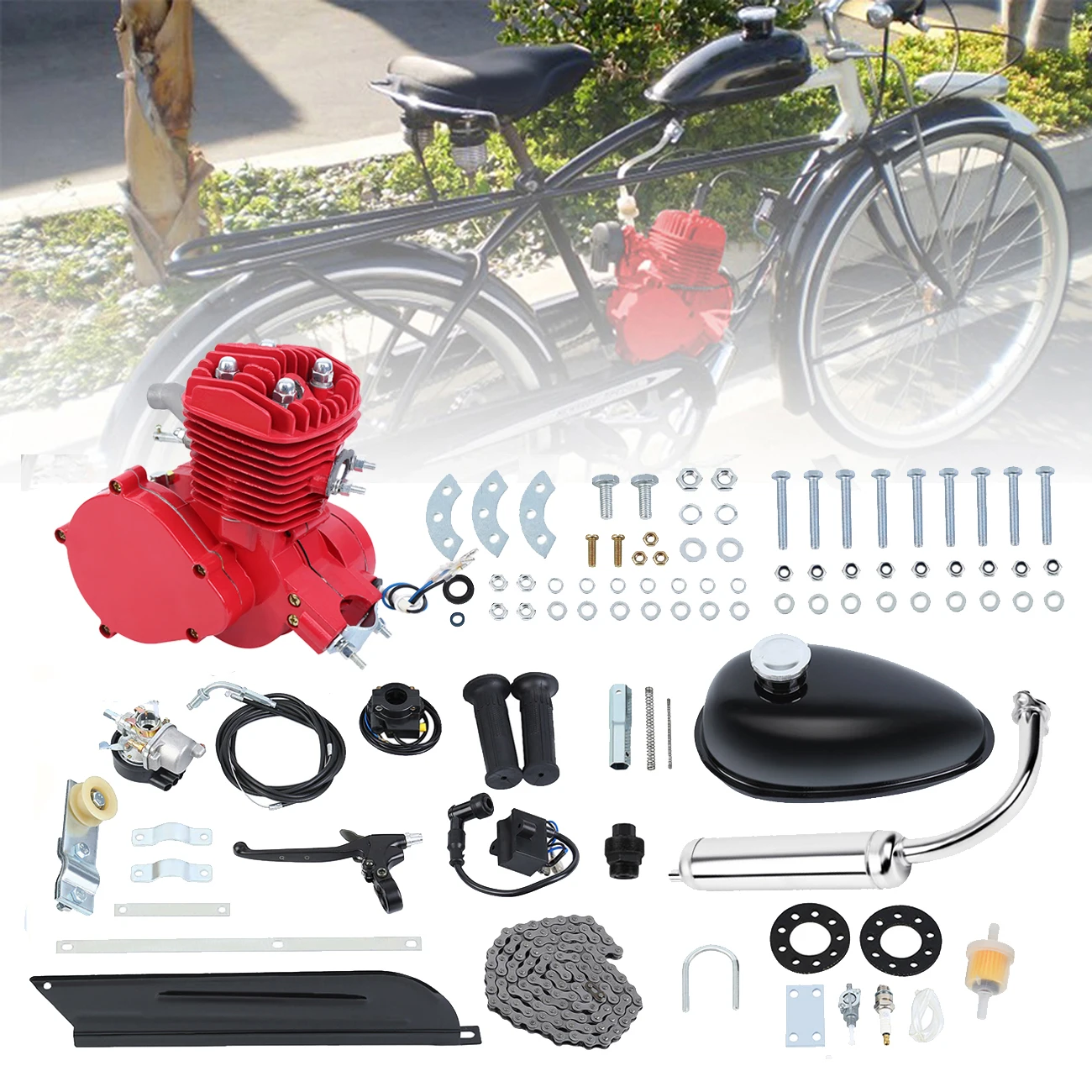 80cc Bicycle Engine Kit 2 Stroke Motorized Bike For Diy Electric