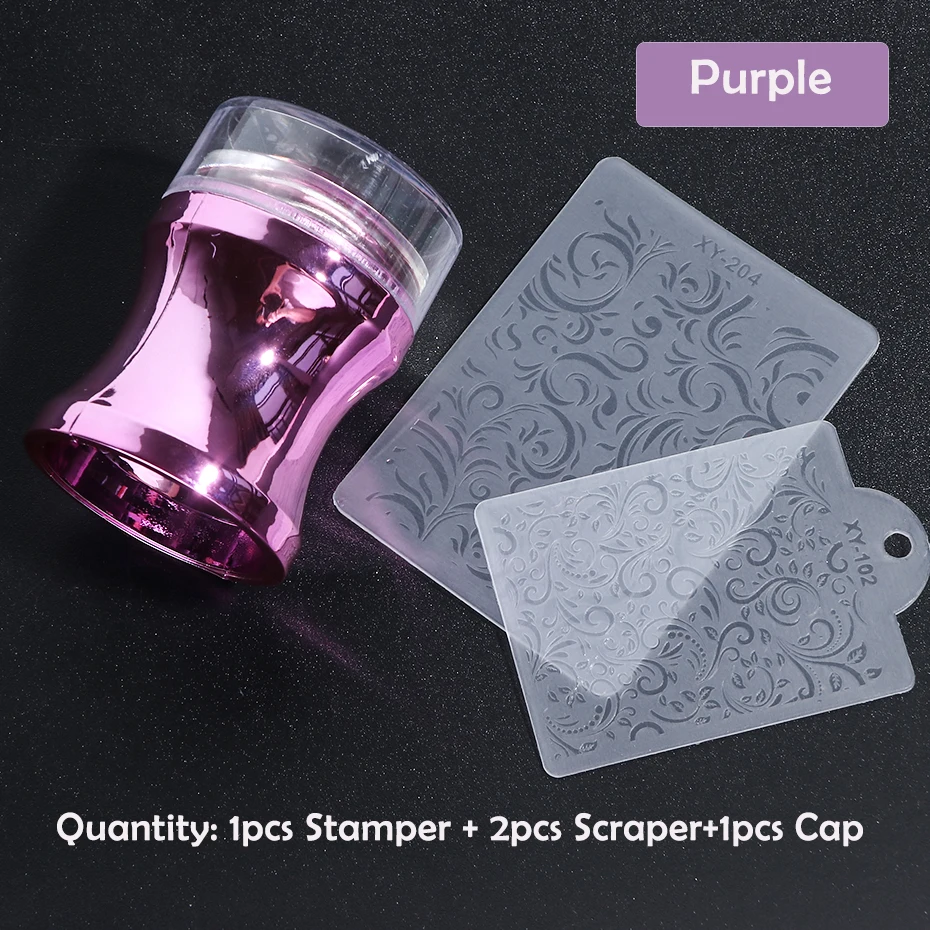 Jelly Silicone Nail Stamper Scraper With Cap Set for French and Nails Polish Print Transfer Templates Designs Manicure nail art stamping kit