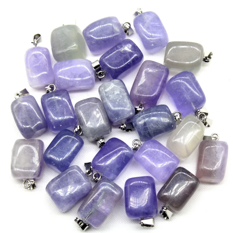 

20pcs/lot Fashion Natural Colored Fluorite Healing Reiki Irregular Raw Energy Chakra Pendants
