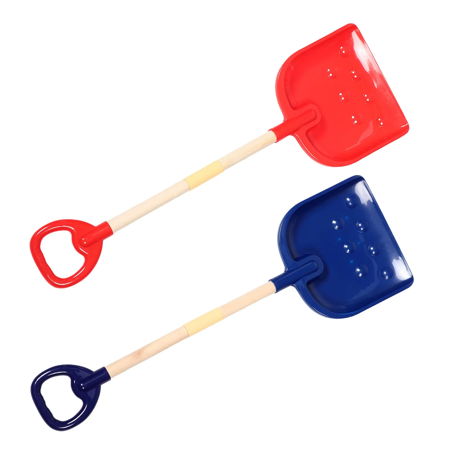 2Pcs 어린이 모래 삽 눈 삽 콤보 휴대용 경량 플라스틱 삽 해변 샌드박스 눈놀이용 인체공학적 D-핸들