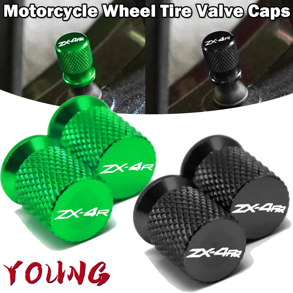 

2Pcs Motorcycle Accessories Aluminum Tire Valve Caps Wheel Air dust Caps For KAWASAKI ZX4R ZX4RR zx-4rr zx-4r 2023