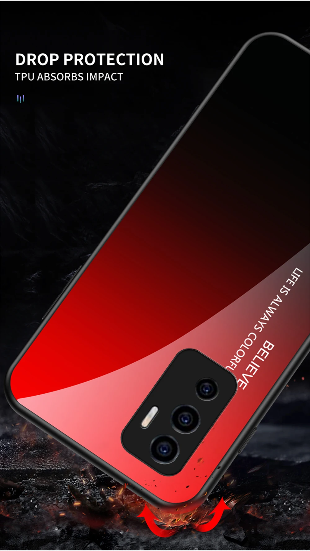 Capa de telemóvel em vidro temperado para vivo v23e v21 v20 pro_voghion.com