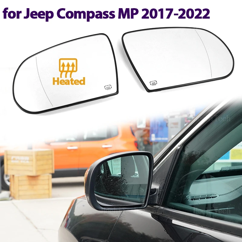 

Heating Side Mirror Glass Lens Door Wing Rear View Mirror Glass for 2017-2022 Jeep Compass MP Accesorios