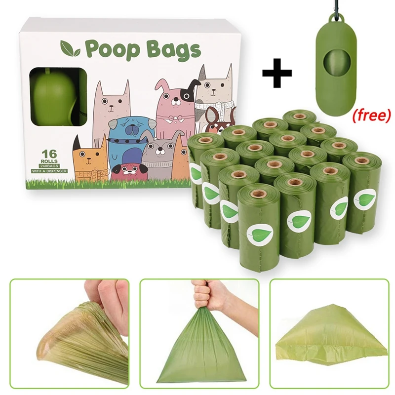 

Pet Garbage Bags Dispenser Set EPI Biodegradable Trash Bag Cat Dog Poop Waste Bag Outdoor Portable Cleaning Pick-Up Trash Tool