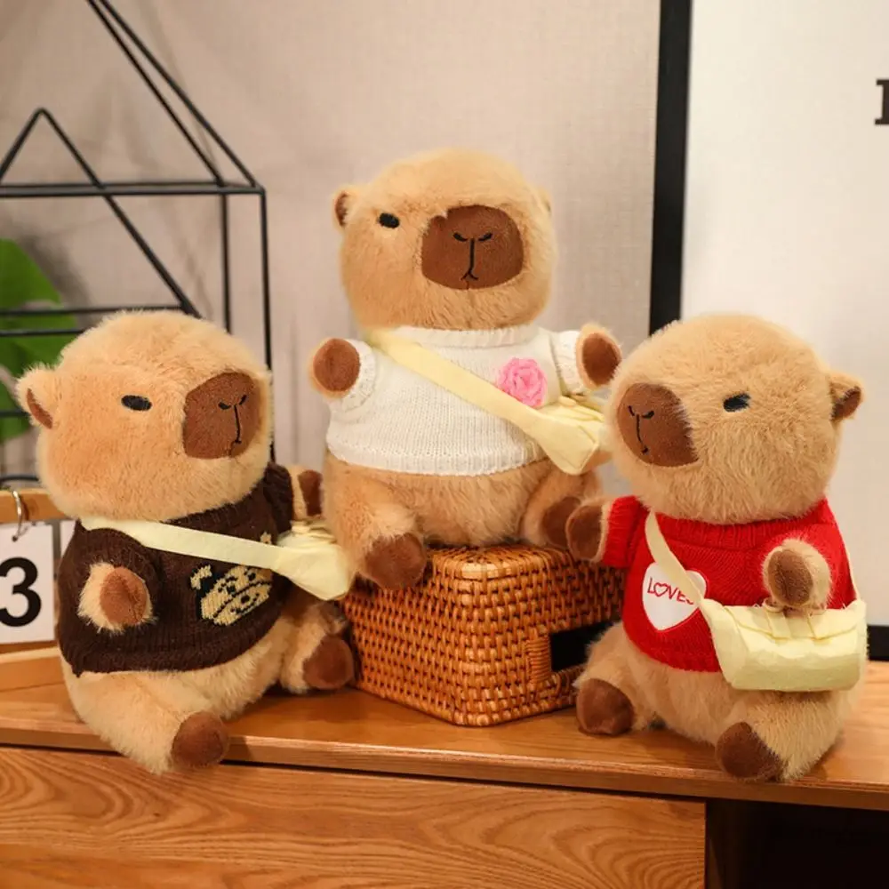 

Soft Stuffed Animal Plush Toys Birthday Gifts For Kids Simulation Capybara Dolls With Bag Home Decor Sleeping Pillow