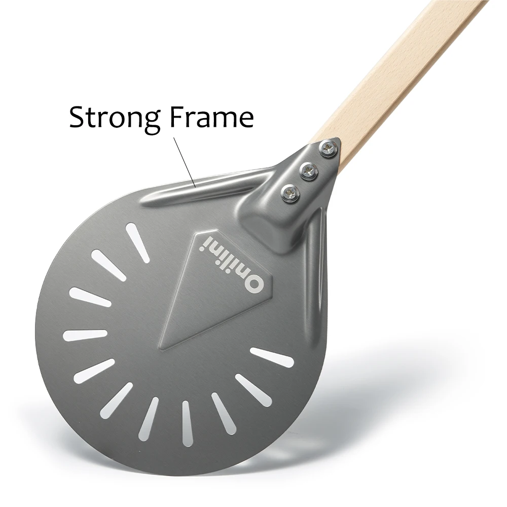 SHANGPEIXUAN 7/8/9 Inch Pizza Turning Peel Hard Anodized Pizza Shovel Aluminum Alloy Shovel Wood Handle Accessories