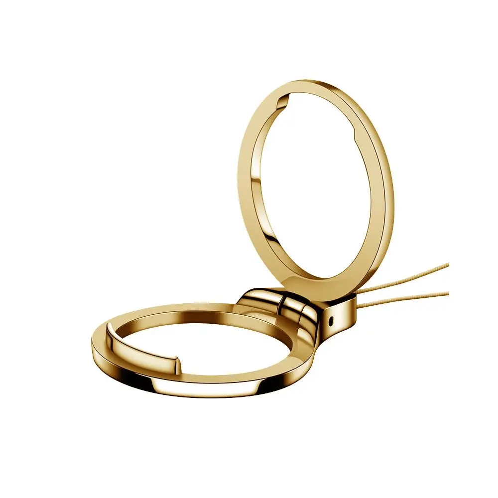 Dual Function Metal Phone Stand and 360° Rotating Finger Ring with Lanyard