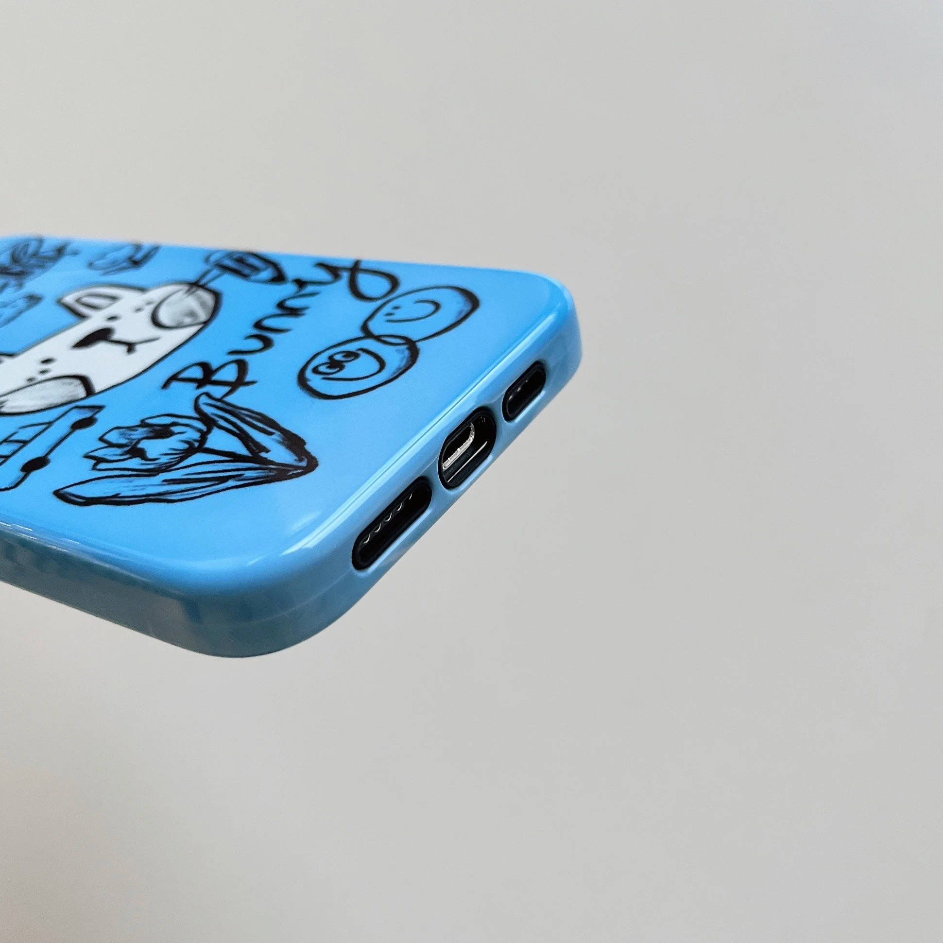 Blue bottomed cat Inclusive Magnetic Phone Case Two-In-One Film Protective Shell For iPhone 15 14 13 12 11 Pro Max Plus Mini