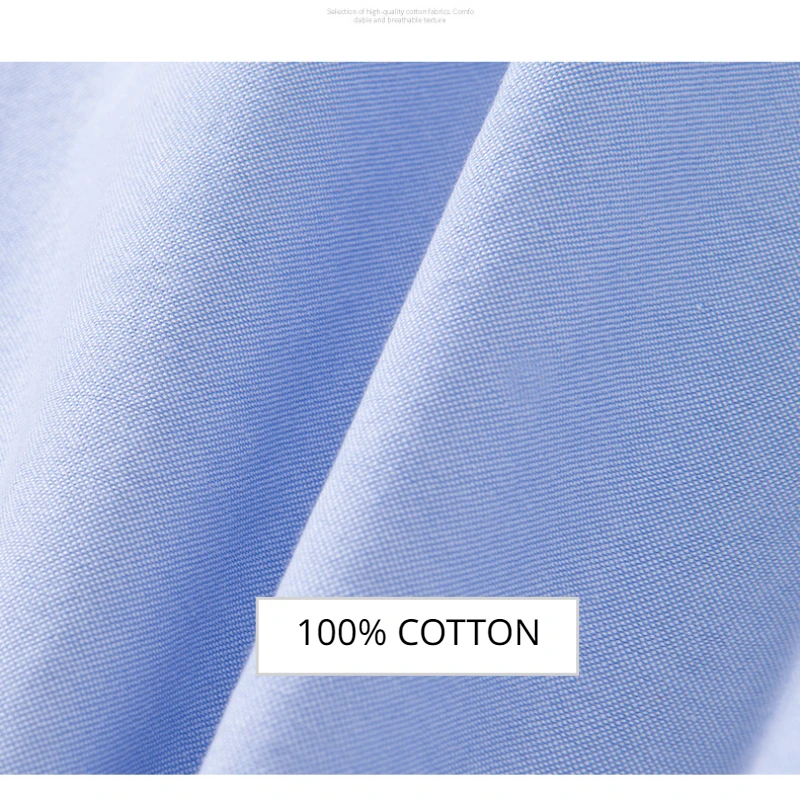 Cotton Shirt for Men Spring Summer Casual Short-sleeved All-match Solid Color 100% Cotton