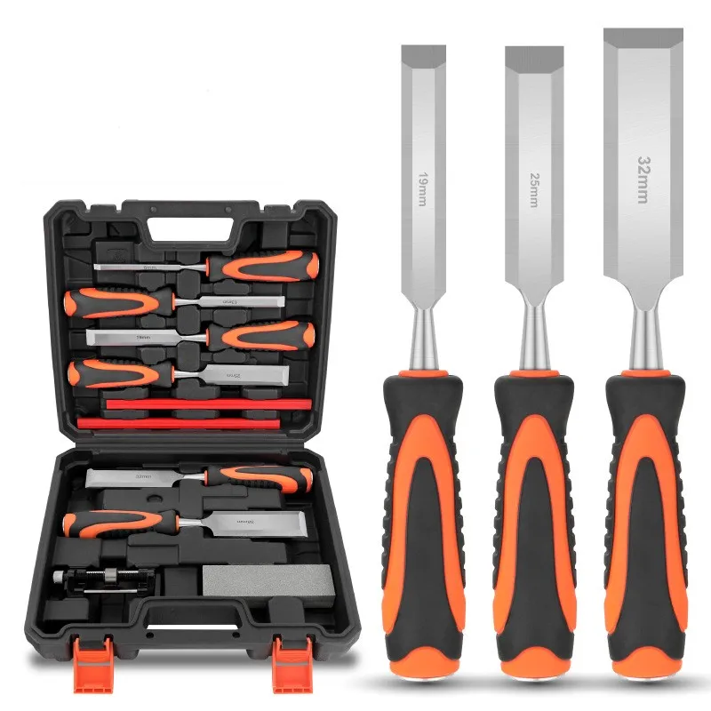 10pcs Wood Carving Chisel Set with 6pcs Premium Wood Chisel & Honing Guide Sharpen Stone Carpenter Pencils Woodworking Tool