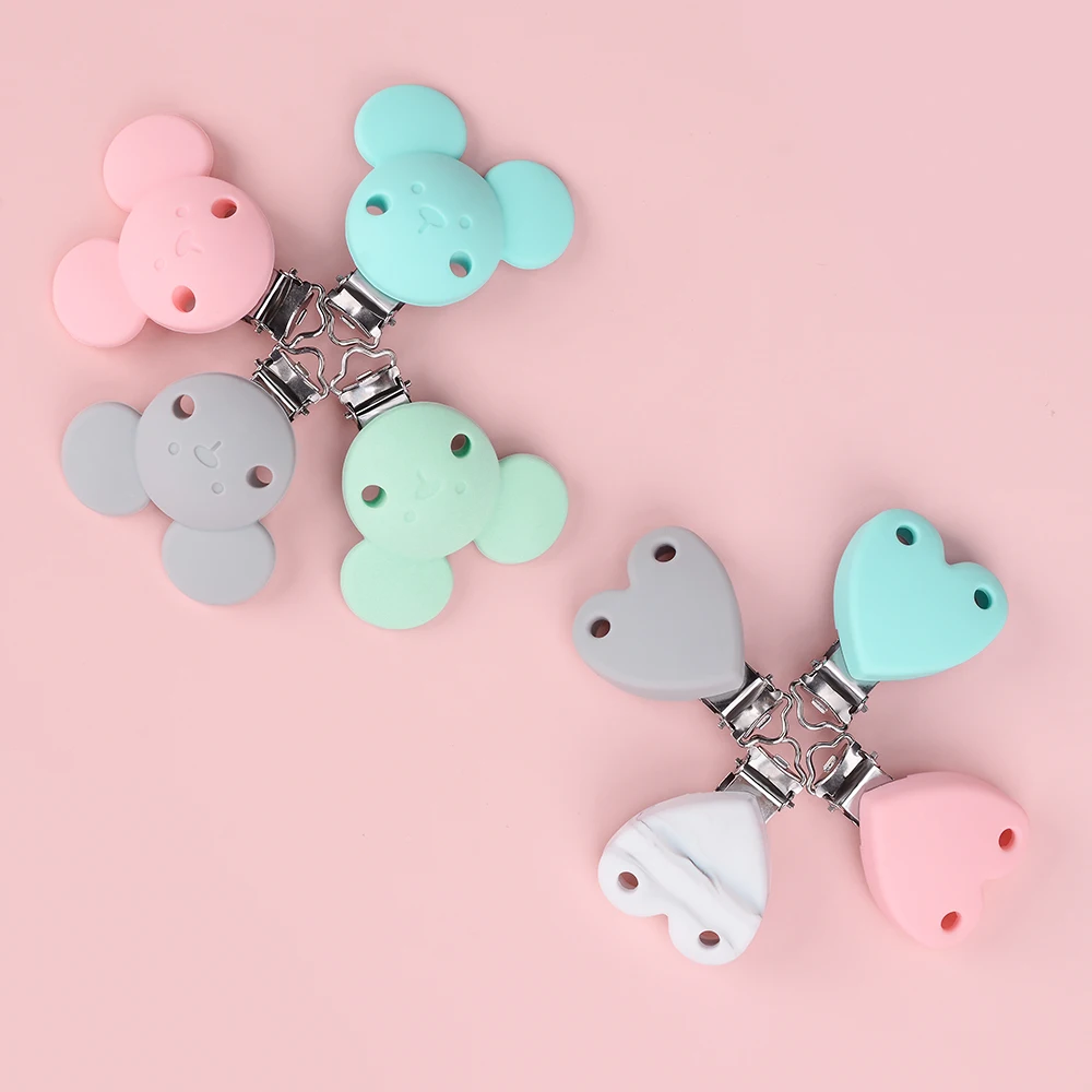 Teething Toys Lofca Silicone Clip 5 PCS Baby Pacifiers for DIY Pacifier Chain Nursing
