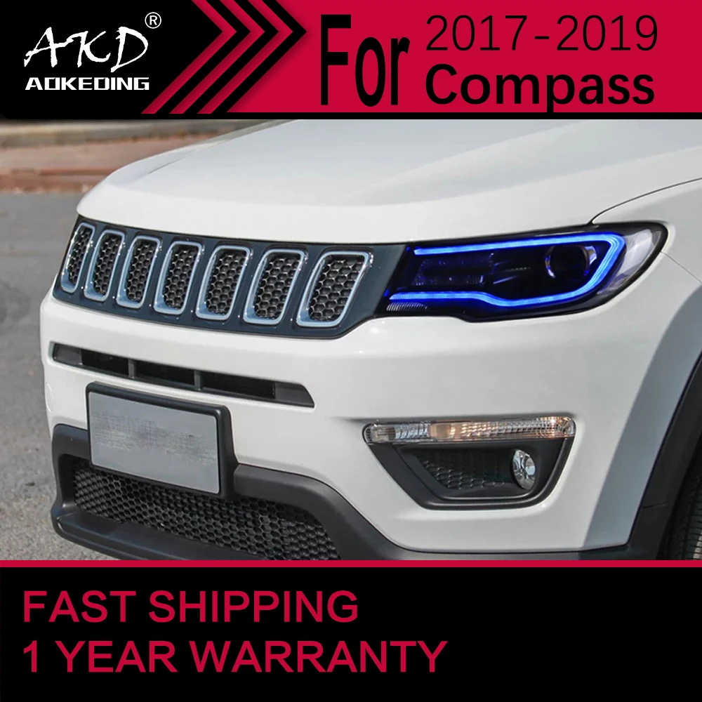 Car Lights for Jeep Compass LED Headlight 2017 2019 Compass Head Lamp