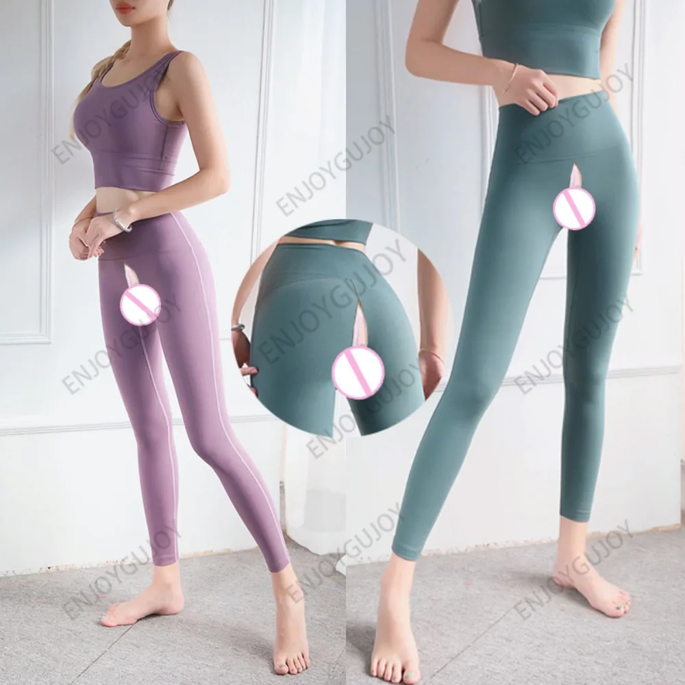Yoga Pants Invisible Crotch Outdoor Sex Hip Lift Fitness Pants Wear High Spring Leggings Shark Pants