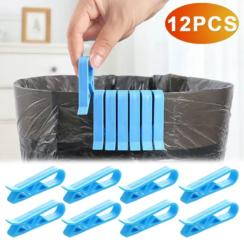 

12/2Pcs Garbage Bin Clip Durable Plastic Trash Bag Fixed Clip Holder For Kitchen Bathroom Organizer Household Storage Clamp Clip