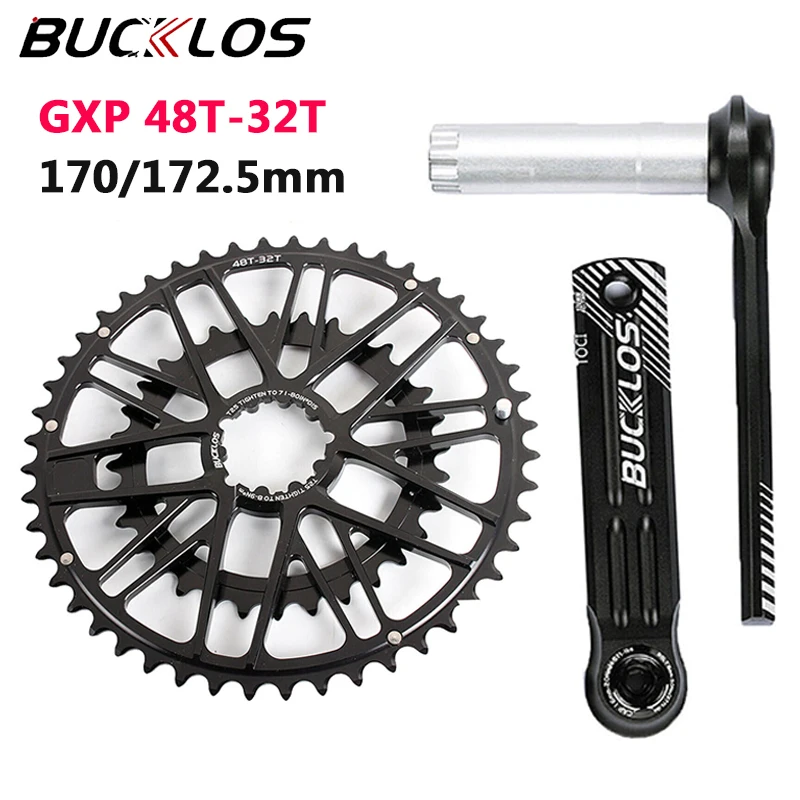 

BUCKLOS Gravel Road Bike GXP Crankset 48T 32T Chainring 170mm 172.5mm Crank Direct Mount Crank Arm 8-11 Speed Chaniwheel