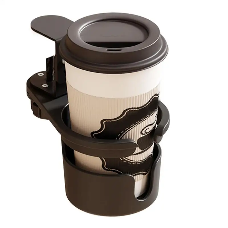 Desk Cup Holder Clamp Adjustable Anti-Spill Coffee Cup Holder 360 Degree Rotating Table Edge Clamp Anti-Fall Desk