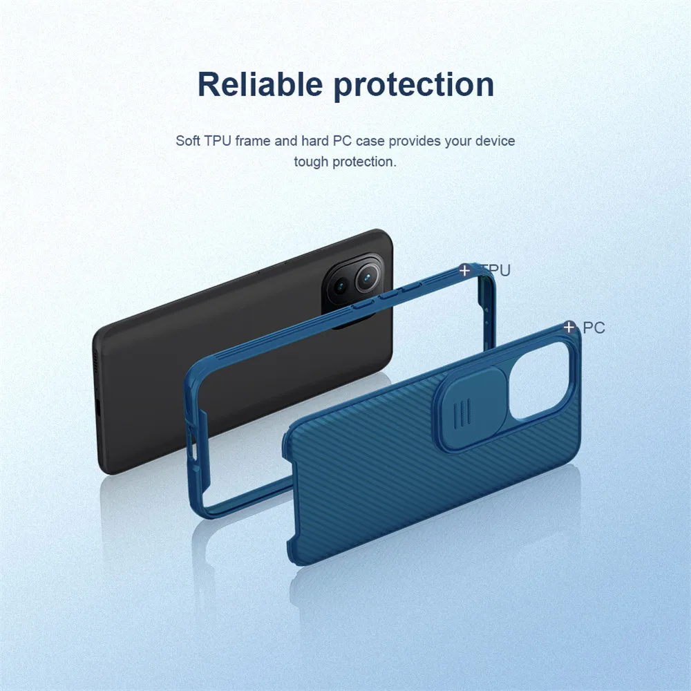 For Xiaomi Mi 11 NILLKIN CamShield Pro Case Camera Len Protective Slide Cover Stripe Back Shell