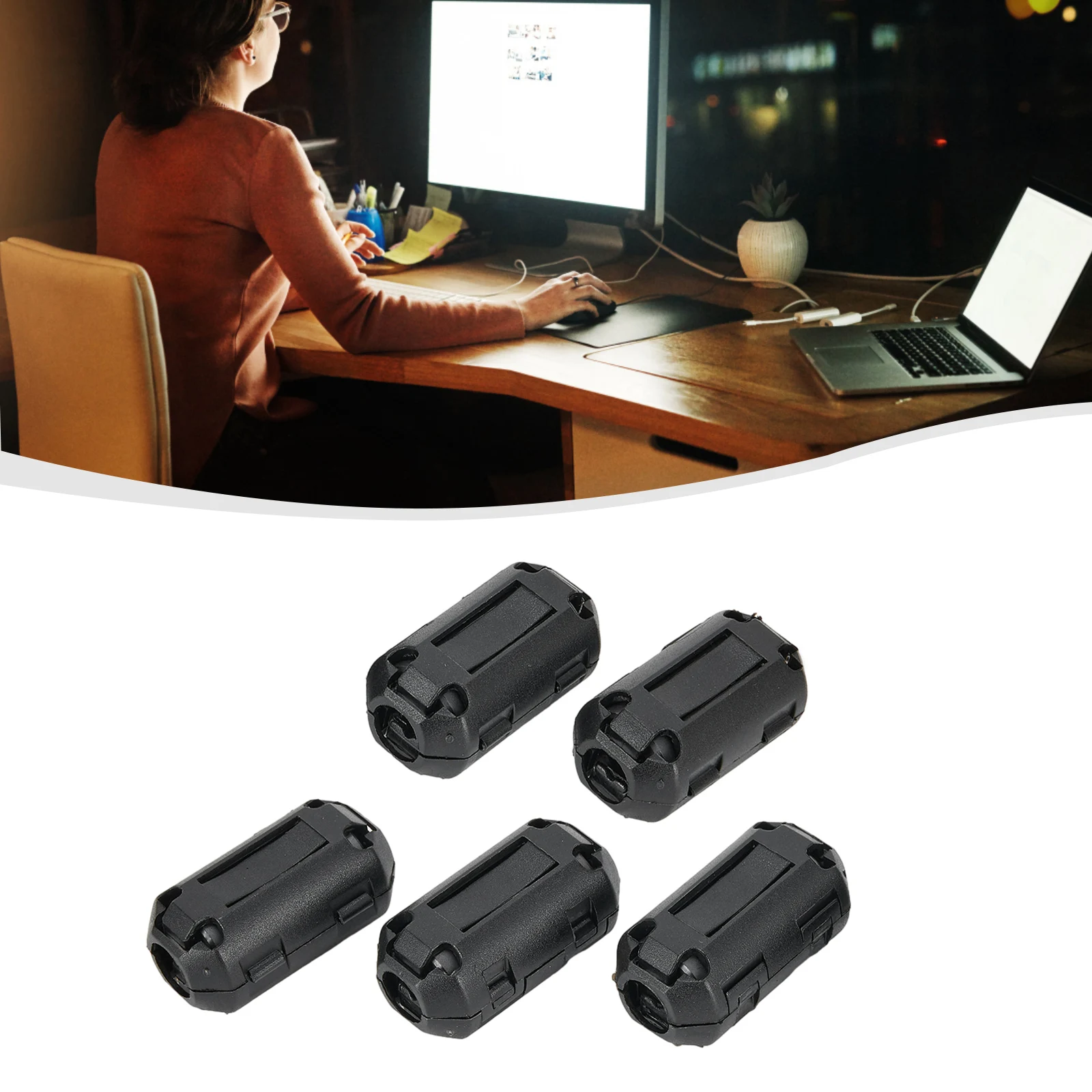 토로이달 코어 페라이트 비드 클립 초크 EMI RFI 노이즈 필터 클립, 전원 코드 USB 안테나 오디오 케이블용, 3.5mm, 5mm, 7mm, 9mm, 13mm, 5 개