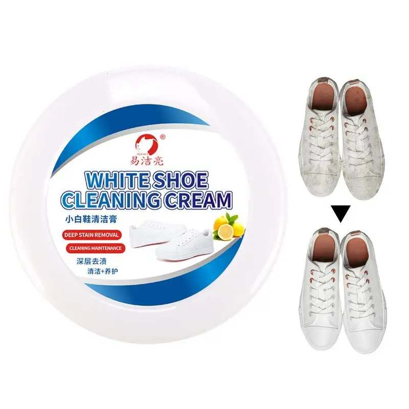 

260g White Shoe Cleaner Shoe Cleaner Cleanser Cream For Sports Shoe Household Sponge Wipe Cleaning Paste Home Accessories