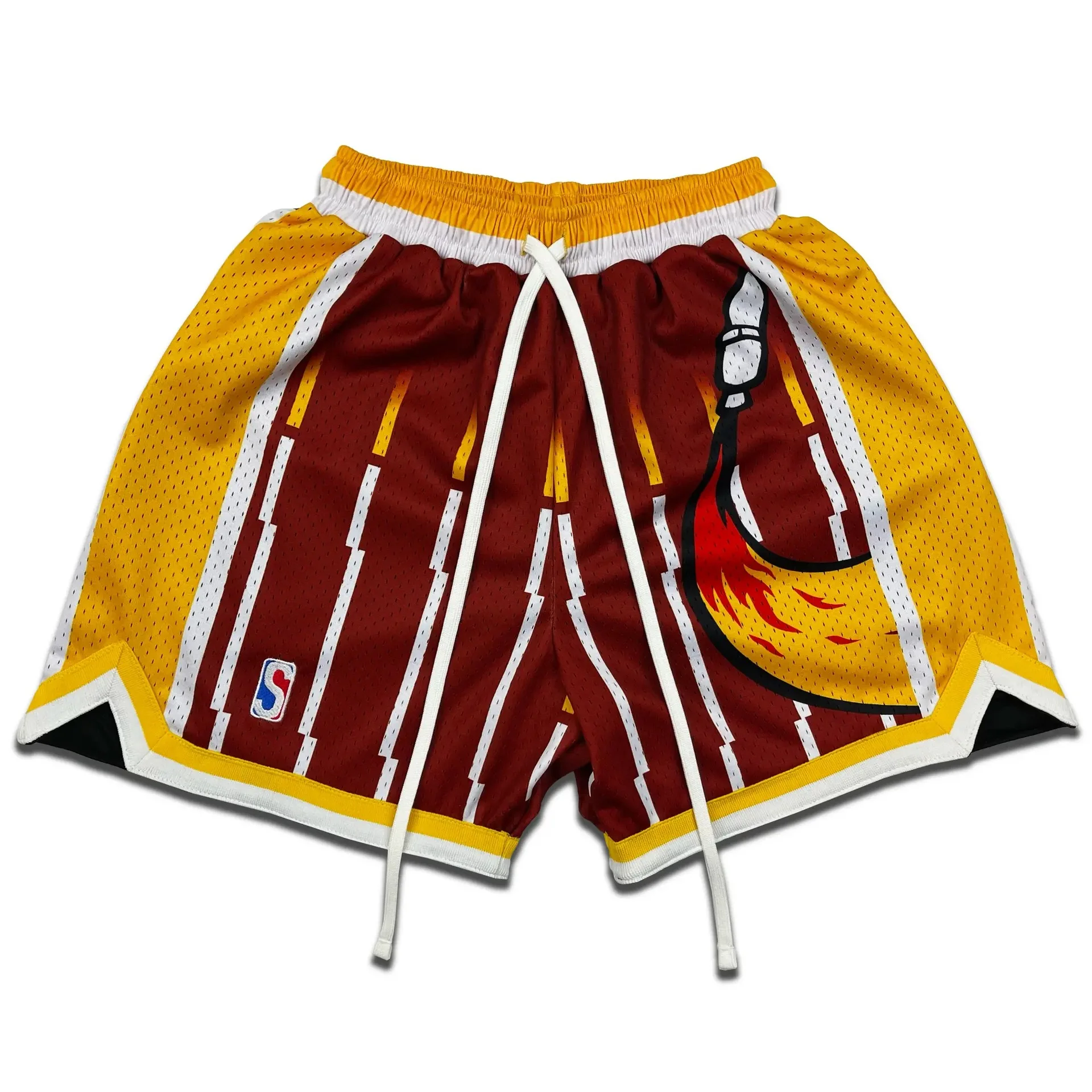 High Street Retro New Drawstring Basketball Shorts Men's Summer Outdoor Running Fitness But Knee Sports Quarter Pants 6