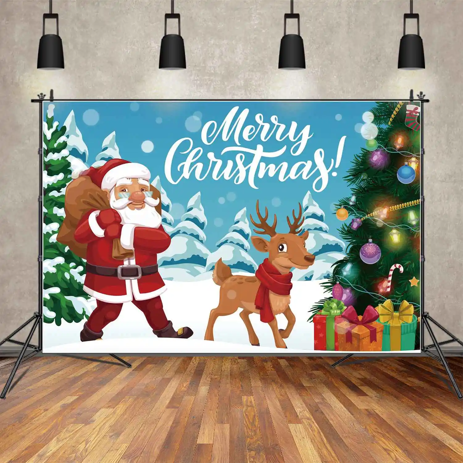

Задний фон MOON.QG с надписью "Merry Christmas"