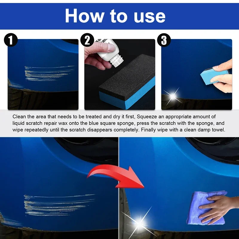 Car Scratch Remover Car Polishing Kit Car Scratch Remover Paint Care Tools Auto Swirl Remover Scratches Repair Polishing Auto Body Grinding Compound Anti Scratch Wax