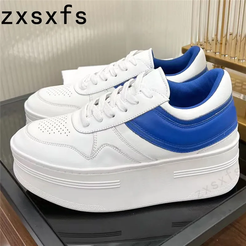 

Classic Platform Sneaker For Women Lace-up Fashion Leather Flat Shoes Female Summer Outdoor Casual Shoes Lady Designer Sneakers