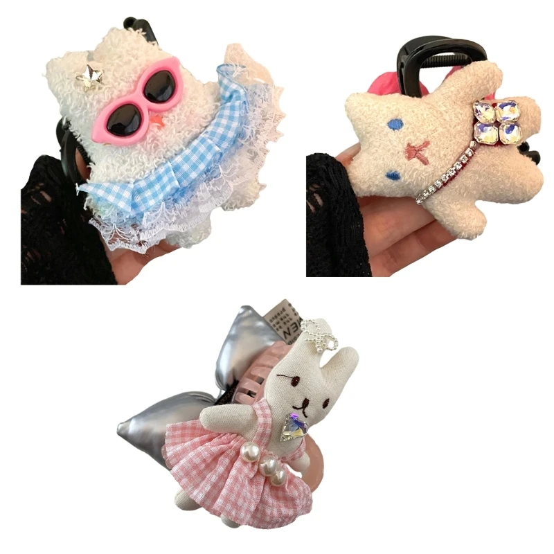 

Lovely Bear/Bowknot Hair Claw Woman Long Short Hair Ornament