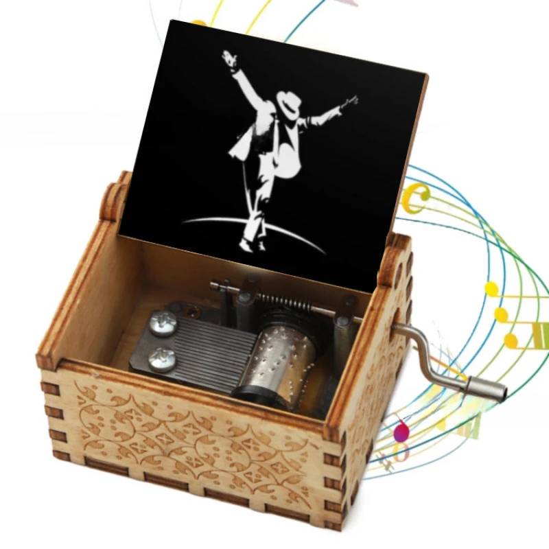 Theme Music Box Christmas Character Anime Movie Boy Toy Hand Crank Decoration Cartoon Wooden Jewelry Holiday Birthday Gift 3