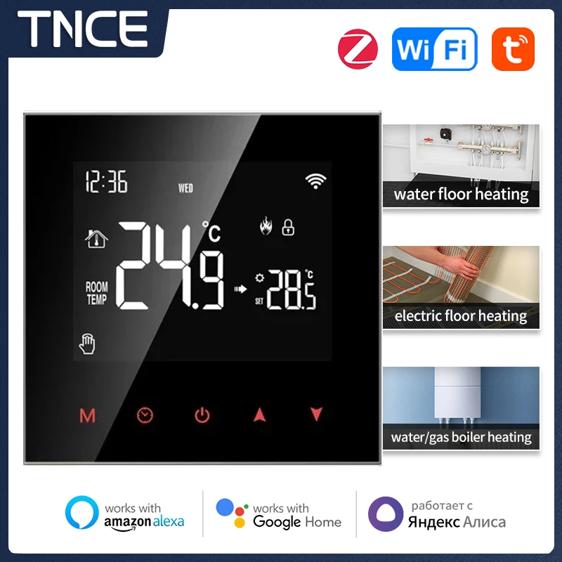 

TNCE Tuya WiFi/Zigbee Thermostat Water/Electric Floor Heating Water Gas Boiler smart Temperature Voice Control Google Home Alexa