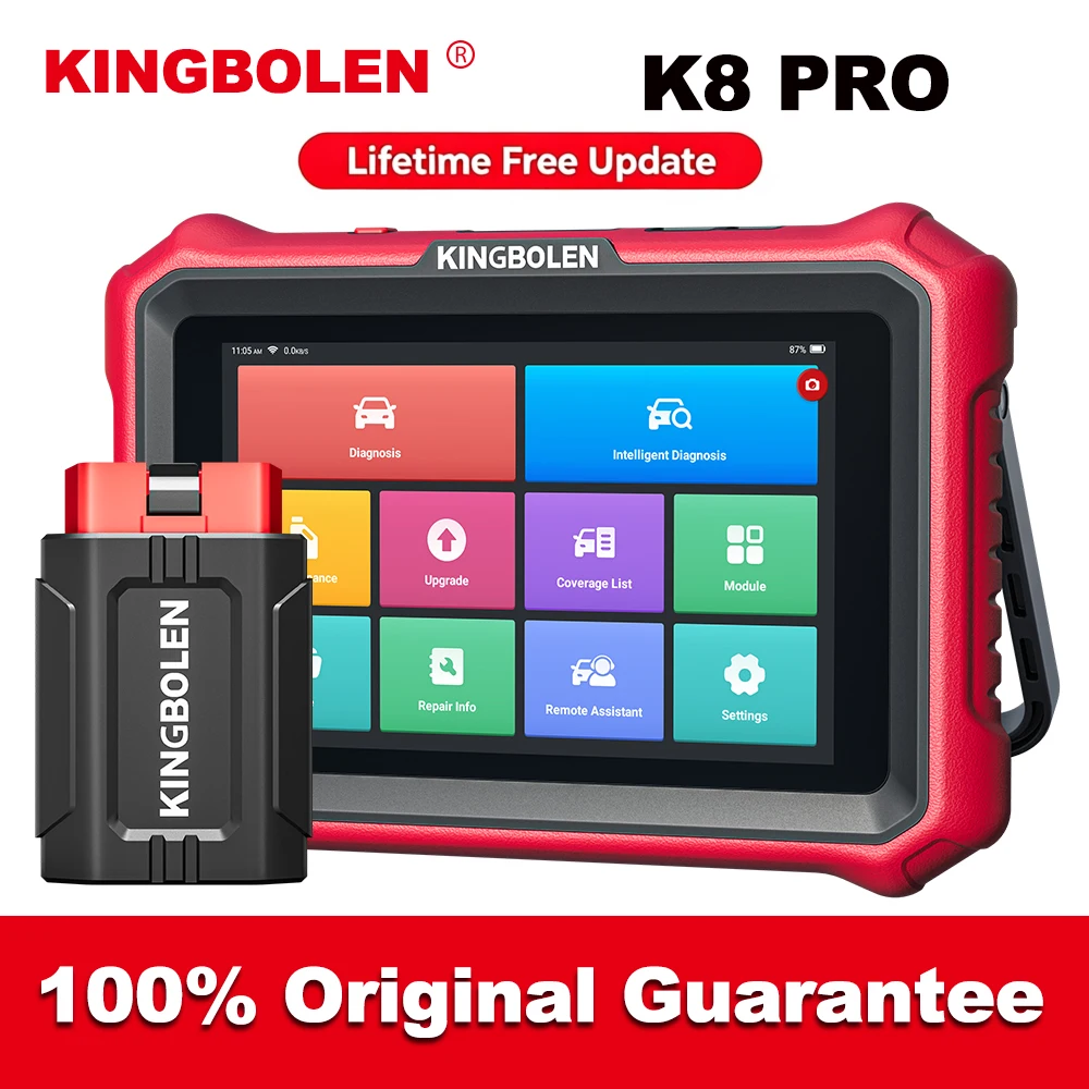 【Mise à jour gratuite】Nouveau Kingbolen K8 Pro 2026 : Outil de diagnostic automobile, scanner de système complet, Canfd Doip, 34+ fonctions de réinitialisation, codage ECU, tests actifs 1