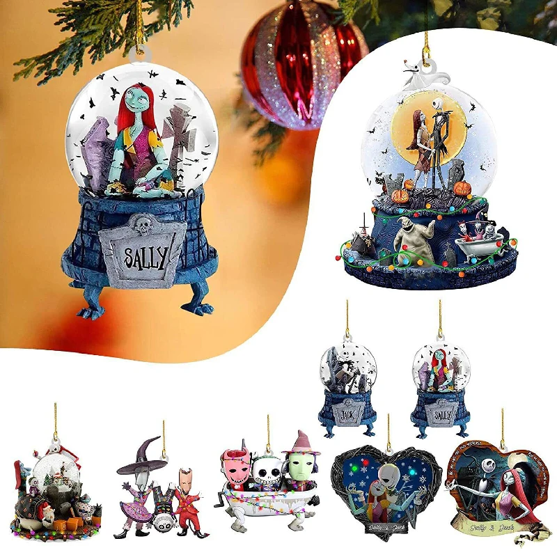 

Nightmare Before Christmas Model Doll Pendant Cartoon Jack Sally Anime Figure Christmas Tree Ornaments Halloween Props
