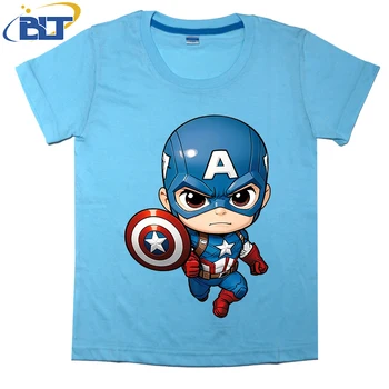 Cute Captain America printed kids T-shirt