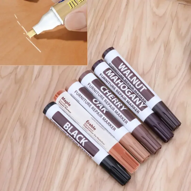 Furniture Repair Pen Markers for Touch Ups & Cover Ups Scratch Repair Marker For Wood Floors, Tables, Desks, Bedpos