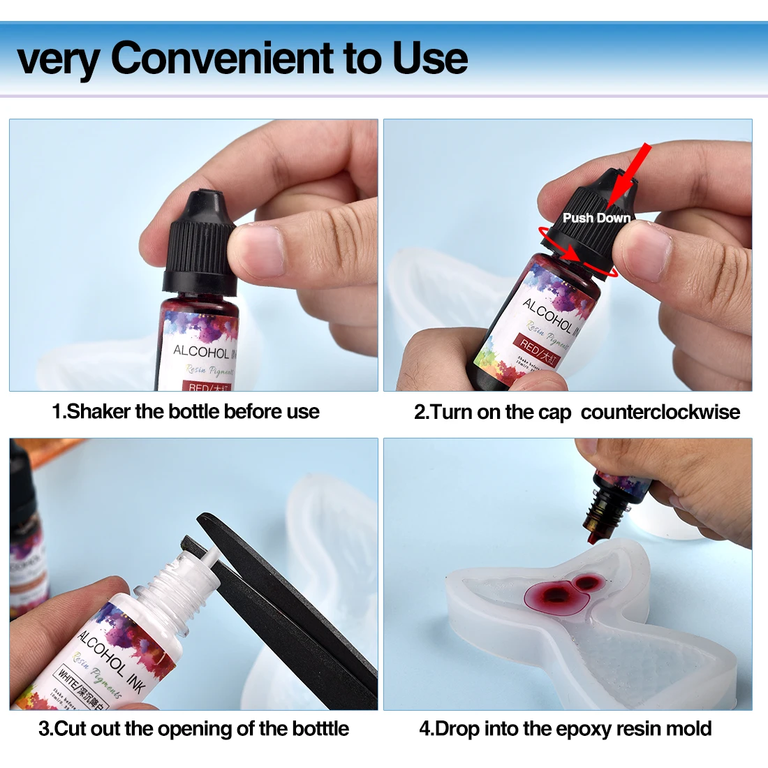 Epoxy Resin Dye UV Epoxy Resin Pigment Art Ink Alcohol Liquid Colorant 10ml/Bottle