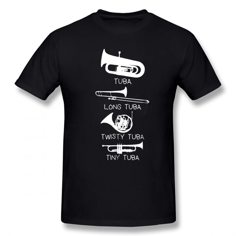 

Funny Types of Tubas Player T-Shirt Band Jazz Classic Music Tops Tees T Shirt Men Casual Cotton Printed Short Sleeve