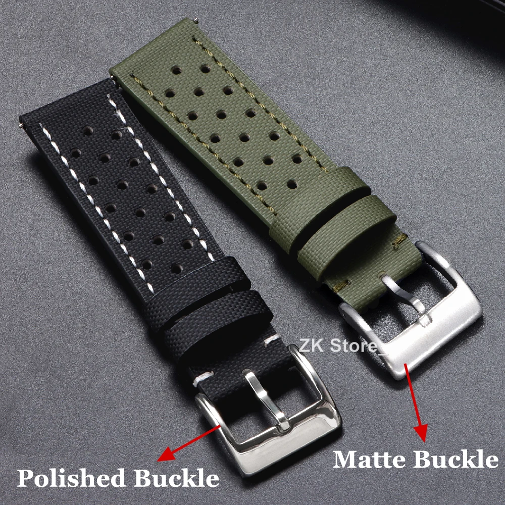 Cinturino Orologio In Nylon Due Pezzi 22mm Blu Arancione Con - Foto 12