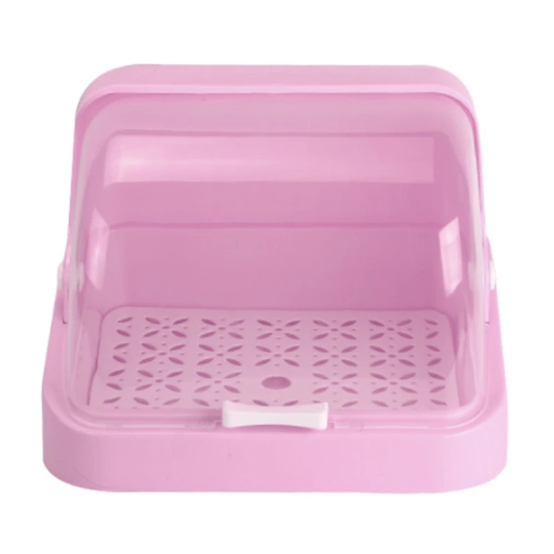 

Контейнер для хранения детских бутылочек с защитой от пыли, сушилка, пластиковая посуда, сушилка для сухой чистки, розовый контейнер для хранения