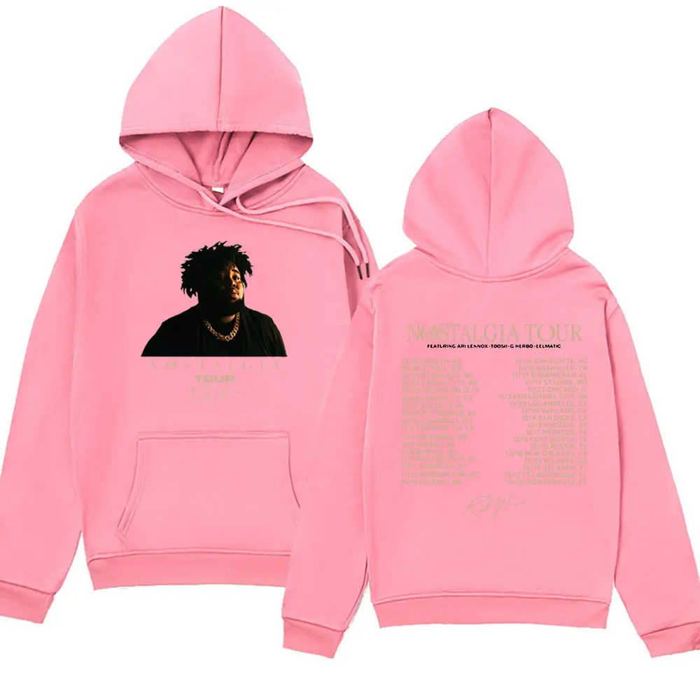 Rod Wave Nostalgia Tour Print Hoodie Male Harajuku Aesthetic Fleece Pullover Fashion Hip Hop Oversized Sweatshirts Men Women's
