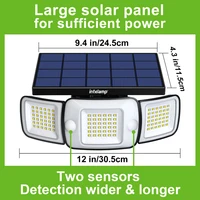 Solar Lights Outdoor with 3 Modes Motion Sensor Super Bright Wall Lamp IP65 Waterproof Street Light for Garden Yard Path Garage 2