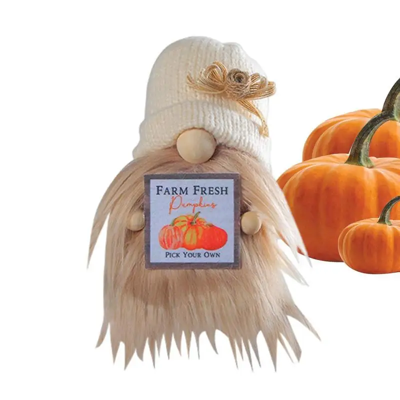 

Gnome Plush Doll Long Beard Stuffed Doll Autumn Gnome Plushies Comfortable Handmade Soft Gnome Plushies For Bedroom Bookcase