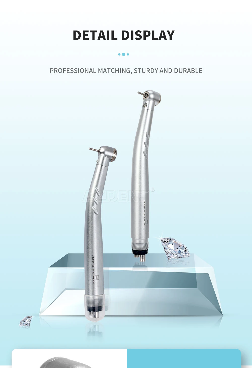 AZDENT Dental E-Generator, integrierter LED-Hochgeschwindigkeits-Standard-Druckknopf, 3-Spray-Handstück, Turbinenkartusche, Zahnmedizin-Werkzeuge – Detail 7