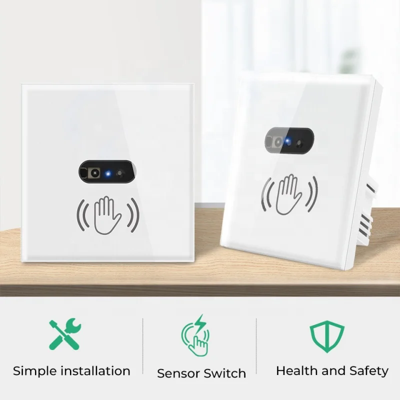 EU UK US Touchless hand wave smart switch Non-Touch IR Sensing wall switch Hand Scan Smart Switch for light 6