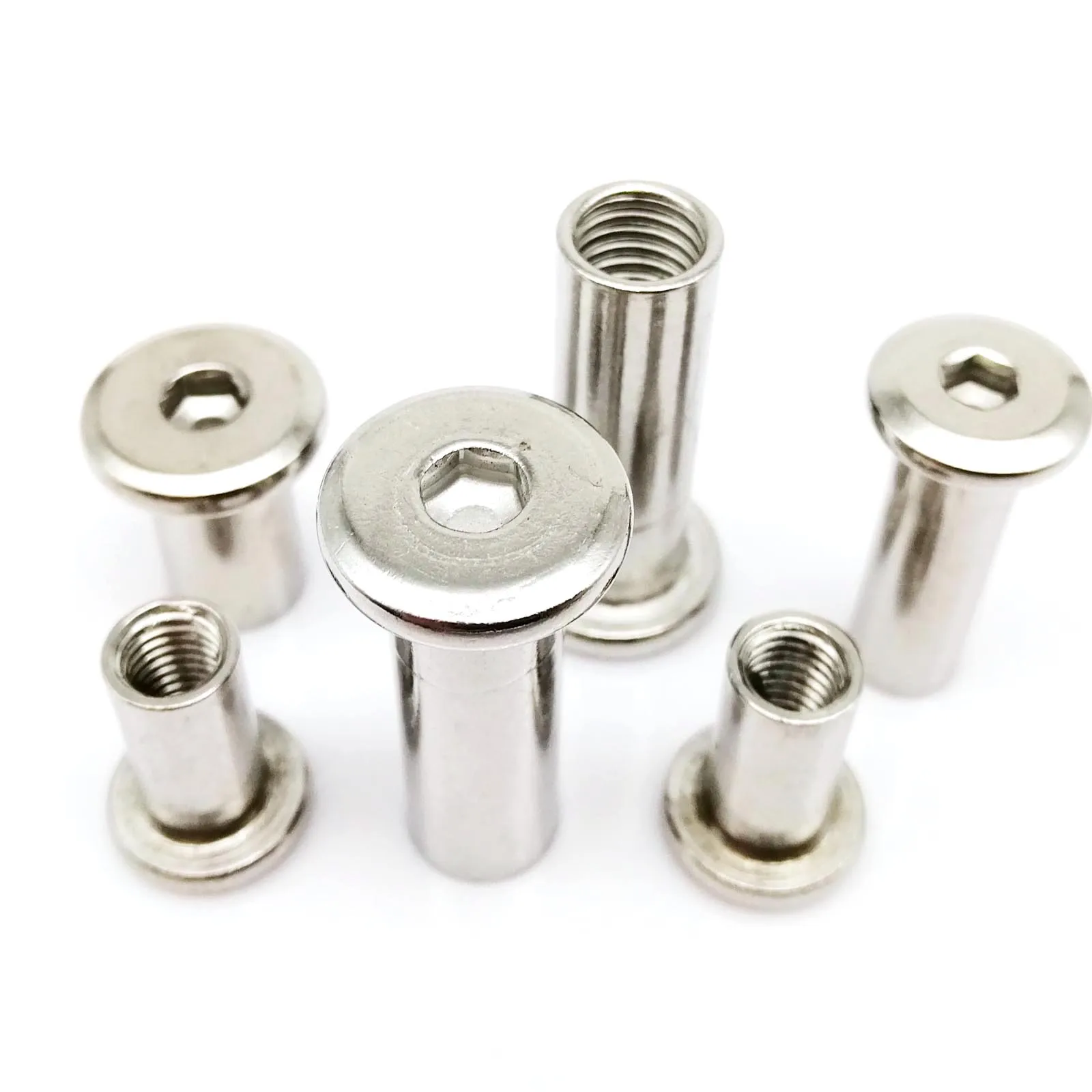 Hexagon Nut M3 M4 M5 M6 M8 M10 304 Stainless Steel Large Flat Socket Head Furniture Rivet Connector Insert Joint Sleeve Cap