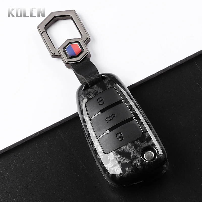 Premium ABS Carbon Fiber Car Key Case Cover