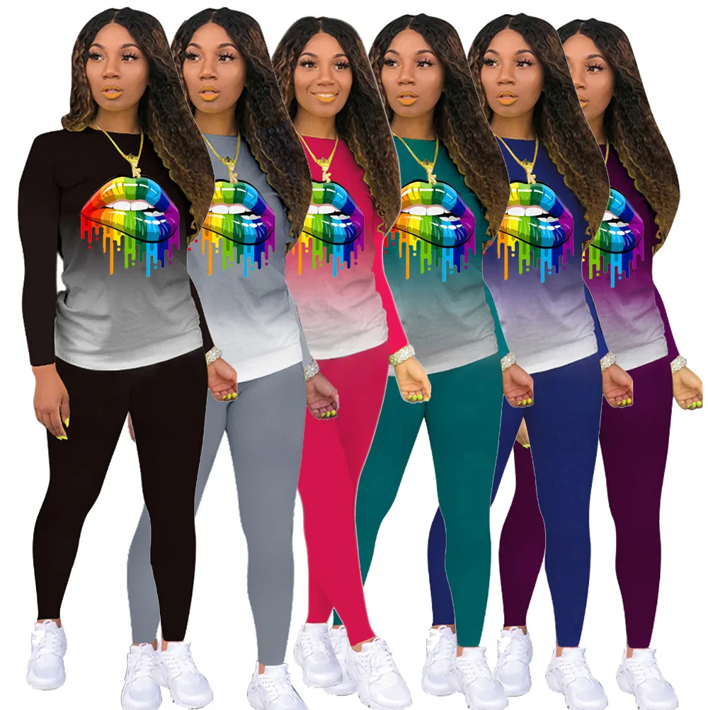 

Two Piece Set Women Outfit Jogger Suit 2 Piece Sets Women's Cycling Long Sleeve T-shirts Casual Tracksuit