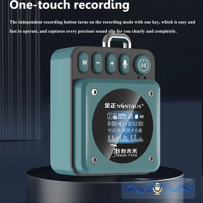 Mini Portable Bluetooth Speaker Lyrics Display Heavy Bass Soundbar Handsfree Call MP3 Music Player Recorder Bluetooth Download