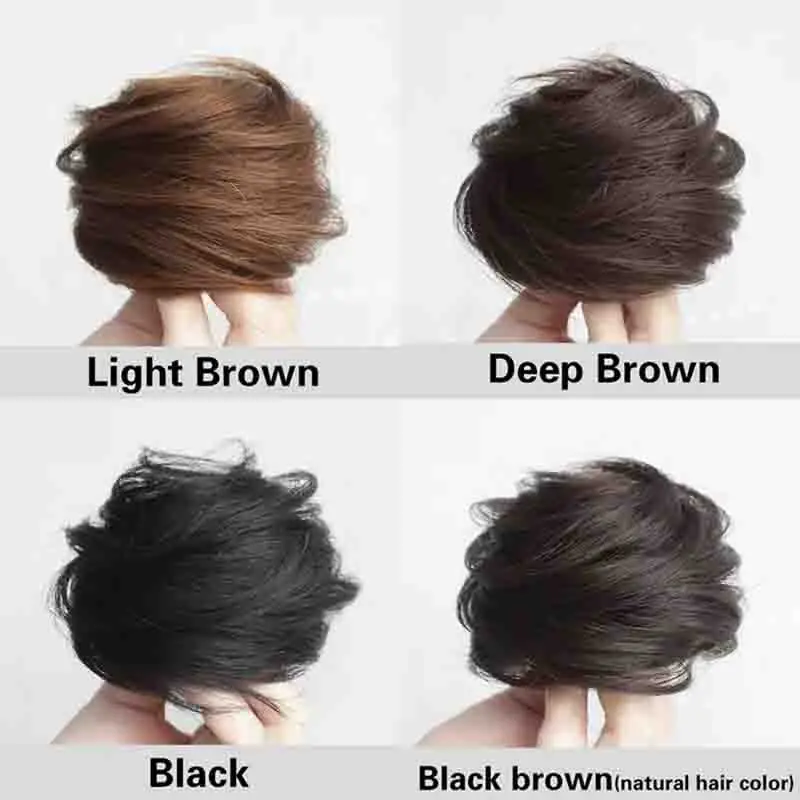 2pcs Women'S Human Hair Bun Extensions Thick Chignon Ponytail Hairpieces Easy-to-Wear Updo Bun Scrunchies for Everyday
