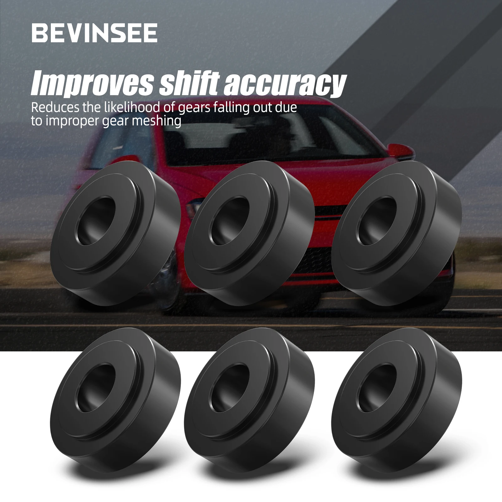 BEVINSEE VW 02A 02J 02M 02Q 기어박스용 알루미늄 시프터 브래킷 부싱, Audi TT 8J용, Golf 5 6용, Seat Leon MK2용